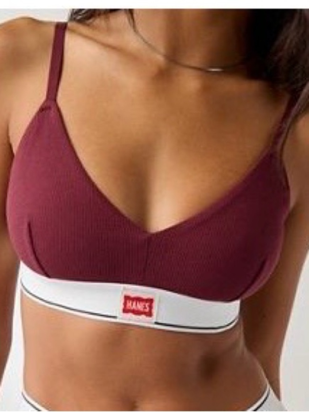 NWOT Hanes UO Exclusive Jersey Knit Triangle Bralette-Size XXL-Maroon